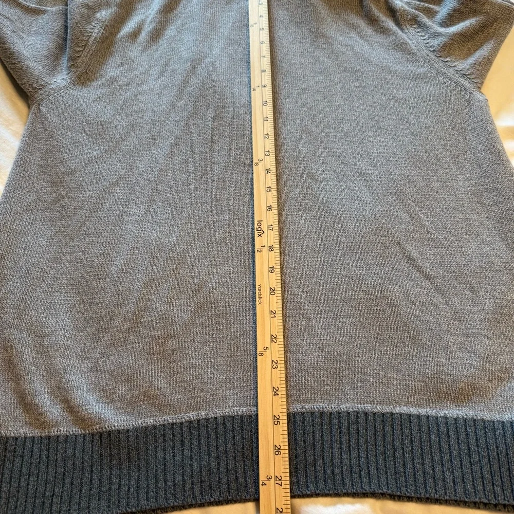 Eddie Bauer men’s XL gray 1/4 zip cotton sweater pullover mock neck grandpacore